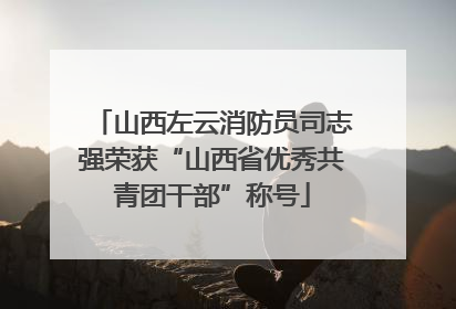 山西左云消防员司志强荣获“山西省优秀共青团干部”称号